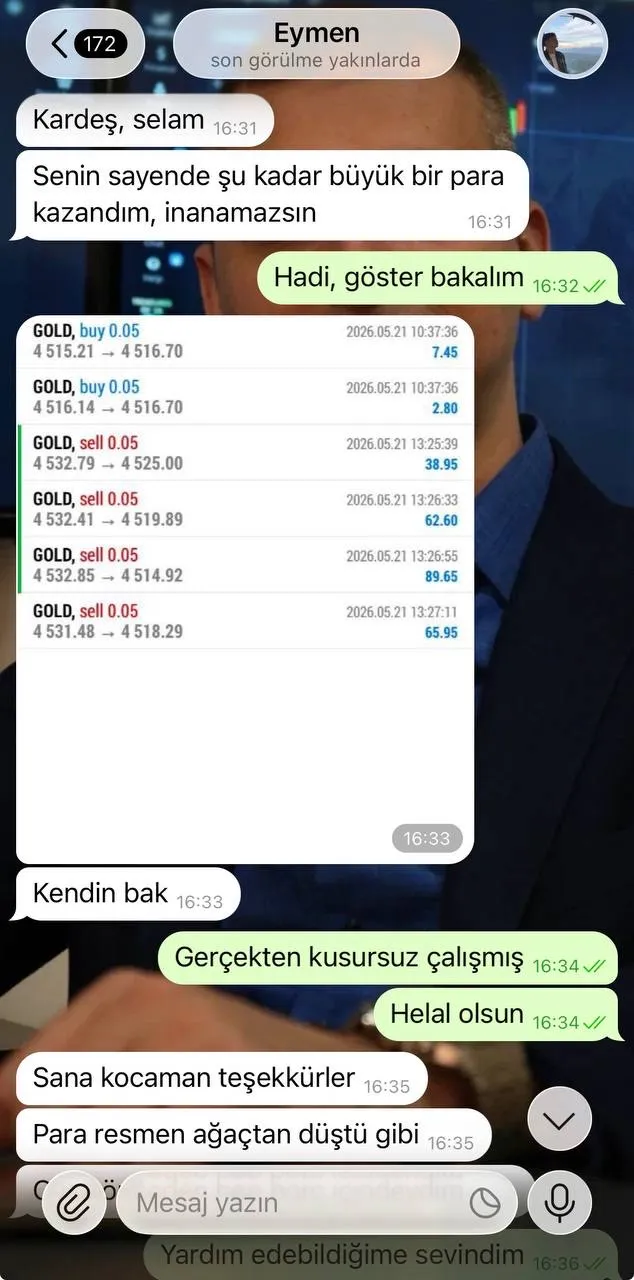 Telegram Eymen Altın İşlemleri Ekran Görüntüsü